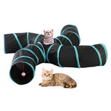 darrahopens Pet Care > Toys Pet Cat Kitten Puppy 4-Way Tunnel Play Toy Foldable Funny Exercise Tunnel Rabbit