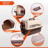 Darrahopens Pet Care YES4PETS Small Dog Cat Rabbit Crate Pet Carrier Airline Cage With Bowl and Tray-Dark Blue