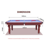 Darrahopens Sports & Fitness 8FT JXY Smart MDF Pool Table Round Leg Billiard Table Blue Felt Solid Wood Table Legs