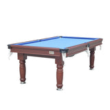 Darrahopens Sports & Fitness 8FT JXY Smart MDF Pool Table Round Leg Billiard Table Blue Felt Solid Wood Table Legs