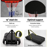 darrahopens Sports & Fitness > Basketball & Accessories Everfit 2.1M Adjustable Portable Basketball Stand Hoop System Rim Black