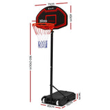 darrahopens Sports & Fitness > Basketball & Accessories Everfit 2.1M Adjustable Portable Basketball Stand Hoop System Rim Black