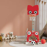 Darrahopens Sports & Fitness > Basketball & Accessories Everfit Kids Basketball Hoop Stand Adjustable 5-in-1 Sports Center Toys Set Red