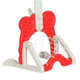 Darrahopens Sports & Fitness > Basketball & Accessories Everfit Kids Basketball Hoop Stand Adjustable 5-in-1 Sports Center Toys Set Red