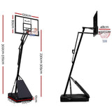 darrahopens Sports & Fitness > Basketball & Accessories Everfit Pro Portable Basketball Stand System Ring Hoop Net Height Adjustable 3.05M