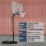 Darrahopens Sports & Fitness > Basketball & Accessories Kahuna Height-Adjustable Basketball Portable Hoop for Kids and Adults