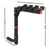 Darrahopens Sports & Fitness > Bikes & Accessories Giantz 4 Bicycle Bike Carrier Rack for Car Rear Hitch Mount 2" Foldable Black