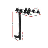 darrahopens Sports & Fitness > Bikes & Accessories Giantz Bike Carrier 4 Bicycle Car Rear Rack Hitch Mount 2" Towbar Foldable Steel