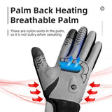 Darrahopens Sports & Fitness > Bikes & Accessories MTB Heated Gloves Large for Mountain Road Bike Breathable Winter Autumn Cycling Camping Running Outdoor Sport Rockbros