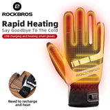 Darrahopens Sports & Fitness > Bikes & Accessories MTB Heated Gloves Large for Mountain Road Bike Breathable Winter Autumn Cycling Camping Running Outdoor Sport Rockbros