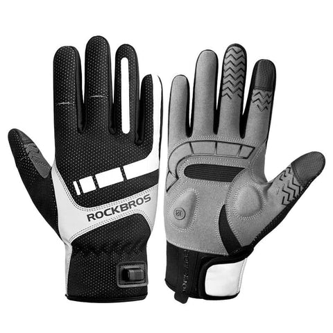 Darrahopens Sports & Fitness > Bikes & Accessories MTB Heated Gloves Large for Mountain Road Bike Breathable Winter Autumn Cycling Camping Running Outdoor Sport Rockbros