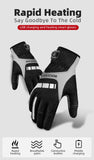 Darrahopens Sports & Fitness > Bikes & Accessories MTB Heated Gloves XLarge for Mountain Road Bike Breathable Winter Autumn Cycling Camping Running Outdoor Sport Rockbros