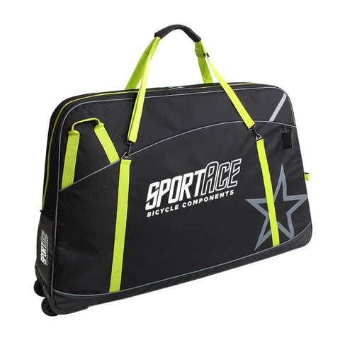 Darrahopens Sports & Fitness > Bikes & Accessories NOOYAH - SPORTACE Bike Plane Travel Soft Shell Case Bag Mountain BMX Tourer Road Bike - BK0088 125cm x 80cm - Black