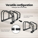 darrahopens Sports & Fitness > Bikes & Accessories Portable Bike 3 Parking Rack Bicycle Instant Storage Stand - Black