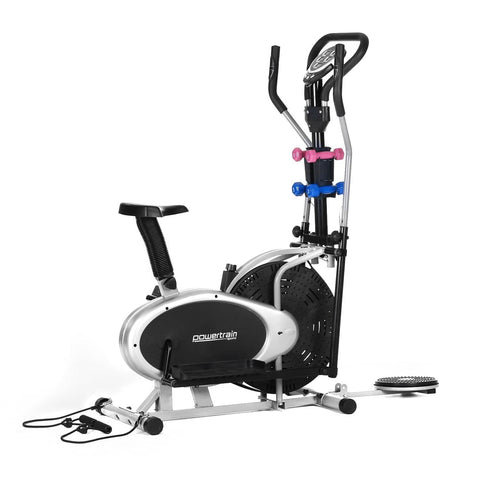 Darrahopens Sports & Fitness > Bikes & Accessories Powertrain 6-in-1 Elliptical Cross Trainer Bike with Weights and Twist Disc