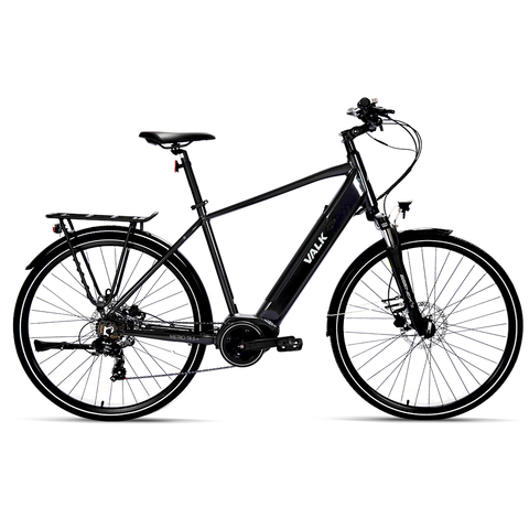 Darrahopens Sports & Fitness > Bikes & Accessories VALK Metro TR 5 + Electric Hybrid Bike, Gen II, Mid-Drive, Large, Dark Grey