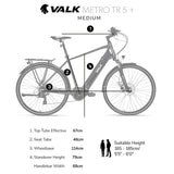 Darrahopens Sports & Fitness > Bikes & Accessories VALK Metro TR 5 + Electric Hybrid Bike, Gen II, Mid-Drive, Medium, Dark Grey