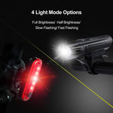 darrahopens Sports & Fitness > Bikes & Accessories Waterproof Rechargeable LED Bike Lights Set (2000mah Lithium Battery, IPX4, 2 USB Cables)