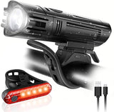 darrahopens Sports & Fitness > Bikes & Accessories Waterproof Rechargeable LED Bike Lights Set (2000mah Lithium Battery, IPX4, 2 USB Cables)