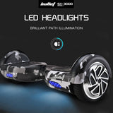 Darrahopens Sports & Fitness BULLET Electric Hoverboard Scooter 6.5 Inch Wheels, Colour LED Lighting, Carry Bag, Gen III Camo Grey