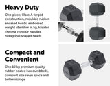 darrahopens Sports & Fitness > Fitness Accessories 10KG Commercial Rubber Hex Dumbbell Gym Weight