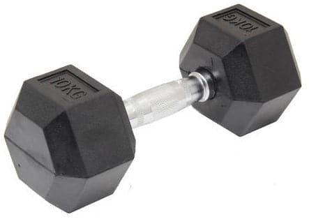 darrahopens Sports & Fitness > Fitness Accessories 10KG Commercial Rubber Hex Dumbbell Gym Weight
