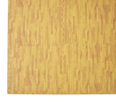 darrahopens Sports & Fitness > Fitness Accessories 12 Tiles EVA Fitness Home Yoga Gym Interlocking Floor Puzzle Mat - Wood Colour