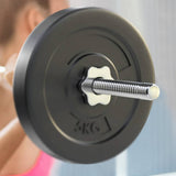 darrahopens Sports & Fitness > Fitness Accessories 18KG Barbell Weight Set Plates Bar Bench Press Fitness Exercise Home Gym 168cm