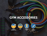darrahopens Sports & Fitness > Fitness Accessories 19PC Resistance Exercise Fitness Bands Tubes Kit Yoga Set