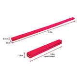 darrahopens Sports & Fitness > Fitness Accessories 2.4m (8FT) Gymnastics Folding Balance Beam Pink Synthetic Suede