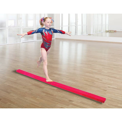 darrahopens Sports & Fitness > Fitness Accessories 2.4m (8FT) Gymnastics Folding Balance Beam Pink Synthetic Suede