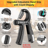 Darrahopens Sports & Fitness > Fitness Accessories 2 Pack Adjustable Hand Grip Strengthener for Hand Grip Strength and Wrist Rehabilitation (Resistance 5-60 kg)