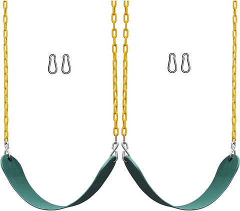 darrahopens Sports & Fitness > Fitness Accessories 2 Pack Swings Seats Heavy Duty 66" Chain Plastic Coated Playground Swing