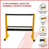 darrahopens Sports & Fitness > Fitness Accessories 2 Tier Dumbbell Rack for Dumbbell Weights Storage
