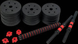 darrahopens Sports & Fitness > Fitness Accessories 20kg Adjustable Rubber Dumbbell Set Barbell Home GYM Exercise Weights