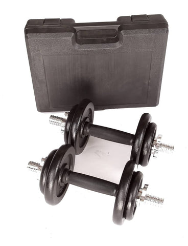 darrahopens Sports & Fitness > Fitness Accessories 20kg Black Dumbbell Set with Carrying Case