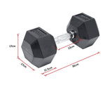 darrahopens Sports & Fitness > Fitness Accessories 20KG Commercial Rubber Hex Dumbbell Gym Weight