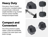 darrahopens Sports & Fitness > Fitness Accessories 20KG Commercial Rubber Hex Dumbbell Gym Weight
