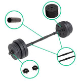 darrahopens Sports & Fitness > Fitness Accessories 20kg Dumbbell Set Home Gym Fitness Exercise Weights Bar Plate