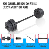 darrahopens Sports & Fitness > Fitness Accessories 20kg Dumbbell Set Home Gym Fitness Exercise Weights Bar Plate