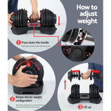 darrahopens Sports & Fitness > Fitness Accessories 24kg Adjustable Dumbbell Dumbbells Weight Plates Home Gym Fitness Exercise