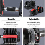 darrahopens Sports & Fitness > Fitness Accessories 24kg Adjustable Dumbbell Dumbbells Weight Plates Home Gym Fitness Exercise
