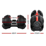 darrahopens Sports & Fitness > Fitness Accessories 24kg Adjustable Dumbbell Dumbbells Weight Plates Home Gym Fitness Exercise