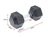darrahopens Sports & Fitness > Fitness Accessories 25KG Commercial Rubber Hex Dumbbell Gym Weight