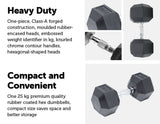 darrahopens Sports & Fitness > Fitness Accessories 25KG Commercial Rubber Hex Dumbbell Gym Weight