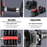 Darrahopens Sports & Fitness > Fitness Accessories 2Pcs 24kg Adjustable Dumbbell Weight Dumbbells Plates Home Gym Fitness Exercise