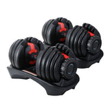 Darrahopens Sports & Fitness > Fitness Accessories 2Pcs 24kg Adjustable Dumbbell Weight Dumbbells Plates Home Gym Fitness Exercise
