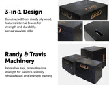 darrahopens Sports & Fitness > Fitness Accessories 3 IN 1 Black Wood Plyo Games Plyometric Jump Box