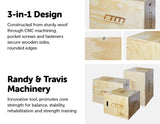 darrahopens Sports & Fitness > Fitness Accessories 3 IN 1 Wood Plyo Games Plyometric Jump Box