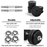darrahopens Sports & Fitness > Fitness Accessories 30kg Dumbbells Dumbbell Set Weight Plates Home Gym Fitness Exercise